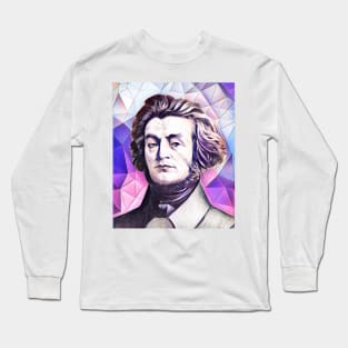 Adam Mickiewicz Pink Portrait | Adam Mickiewicz Artwork 8 Long Sleeve T-Shirt